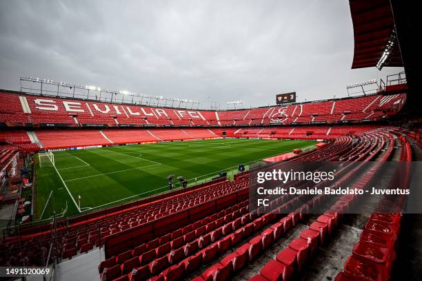 General view inside the stadium prior to the UEFA Europa League semi-final second leg match between Sevilla FC v Juventus at Estadio Ramon Sanchez...