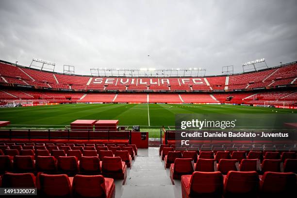 General view inside the stadium prior to the UEFA Europa League semi-final second leg match between Sevilla FC v Juventus at Estadio Ramon Sanchez...