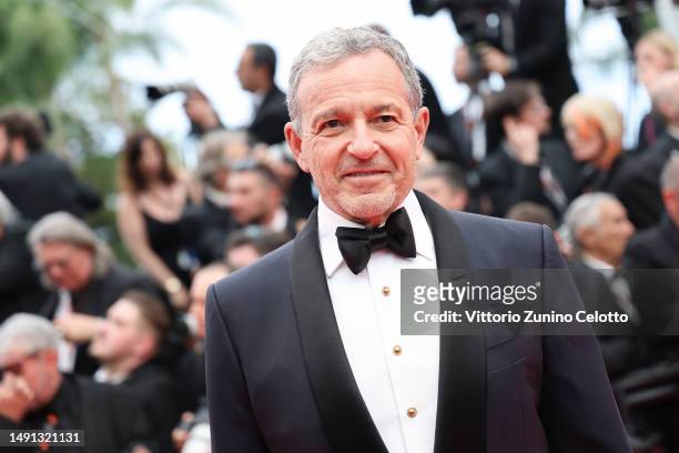 Bob Iger attends the "Indiana Jones And The Dial Of Destiny" red carpet during the 76th annual Cannes film festival at Palais des Festivals on May...