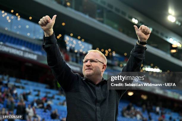 Heiko Vogel, Interim Head Coach of FC Basel, reacts prior to the UEFA Europa Conference League semi-final second leg match between FC Basel and ACF...