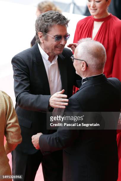 Jean-Michel Jarre attends the "Indiana Jones And The Dial Of Destiny" red carpet during the 76th annual Cannes film festival at Palais des Festivals...