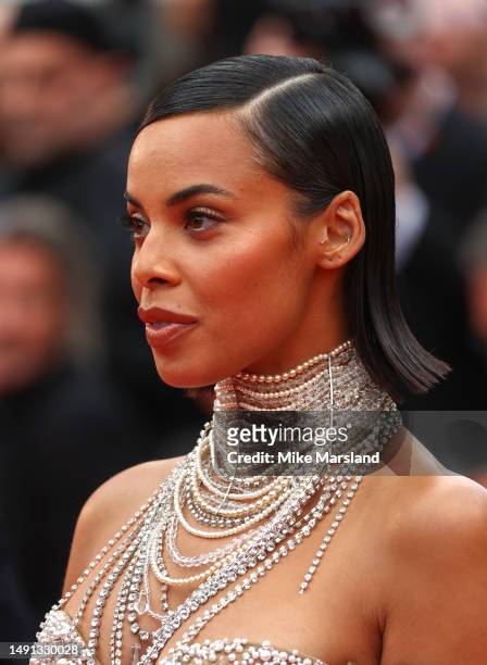 Rochelle Humes attends the "Indiana Jones And The Dial Of Destiny" red carpet during the 76th annual Cannes film festival at Palais des Festivals on...