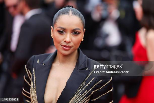 Kat Graham attends the "Indiana Jones And The Dial Of Destiny" red carpet during the 76th annual Cannes film festival at Palais des Festivals on May...