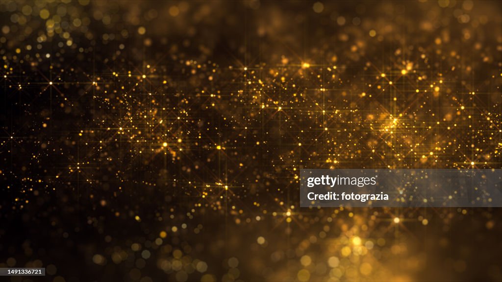 Blurred Golden Particles