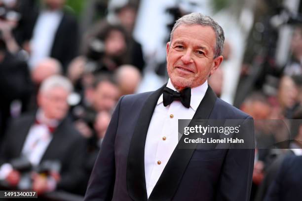 Bob Iger attends the "Indiana Jones And The Dial Of Destiny" red carpet during the 76th annual Cannes film festival at Palais des Festivals on May...