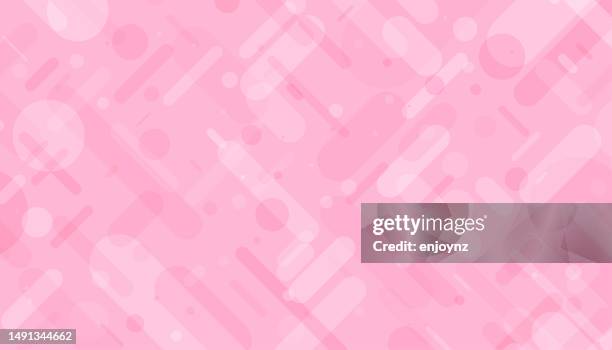stockillustraties, clipart, cartoons en iconen met pink fun shapes pattern background - roze achtergrond