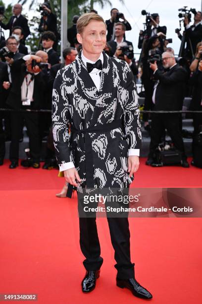 Matthias Schweighöfer attends the "Indiana Jones And The Dial Of Destiny" red carpet during the 76th annual Cannes film festival at Palais des...
