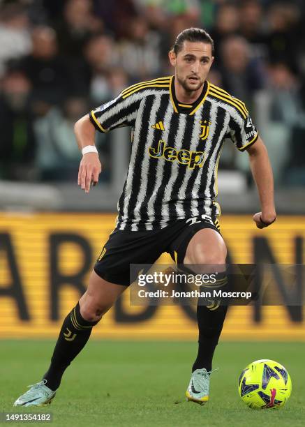 Adrien Rabiot of Juventus during the Serie A match between Juventus and US Cremonese at Allianz Stadium on May 14, 2023 in Turin, Italy.