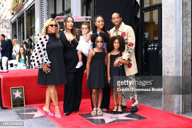 Roberta Sheilds, Eudoxie Mbouguiengue, Karma Bridges, Ludacris and family attend a ceremony honoring Ludacris with a star on the Hollywood Walk of...