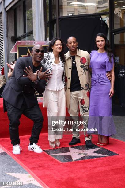 Tyrese Gibson, Michelle Rodriguez, Ludacris and Jordana Brewster attend a ceremony honoring Ludacris with a star on the Hollywood Walk of Fame on May...