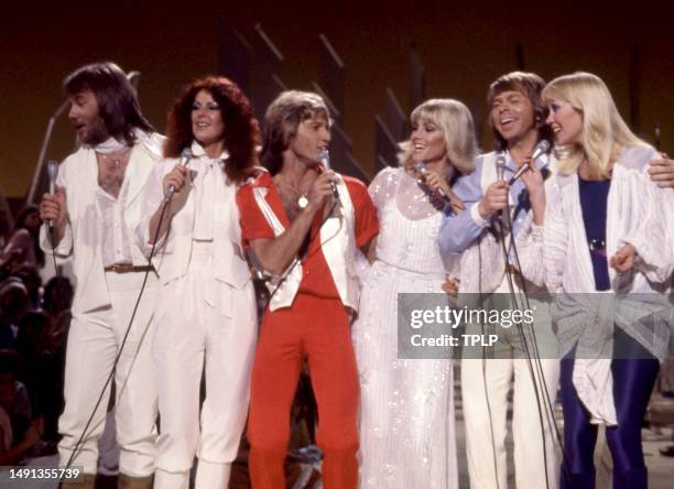 Swedish singers and songwriters Benny Andersson, Anni-Frid Lyngstad , Björn Ulvaeus, Agnetha Fältskog , of the supergroup ABBA, along with...