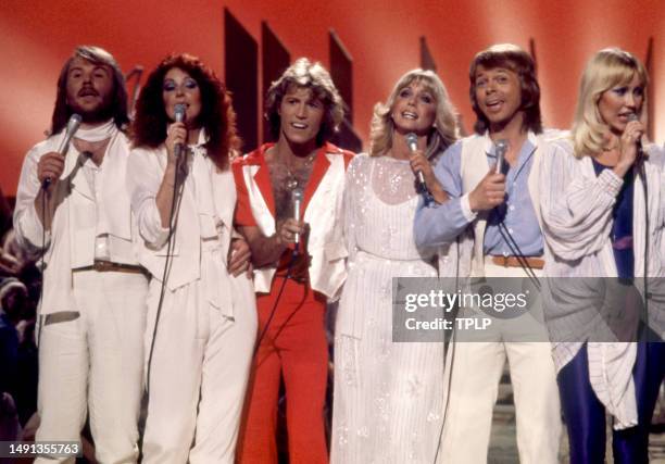 Swedish singers and songwriters Benny Andersson, Anni-Frid Lyngstad , Björn Ulvaeus, Agnetha Fältskog , of the supergroup ABBA, along with...