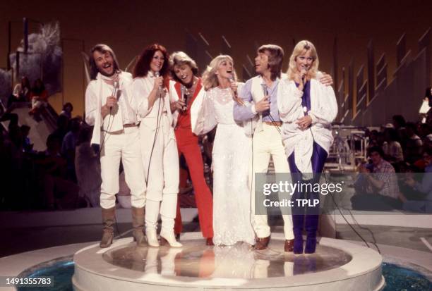 Swedish singers and songwriters Benny Andersson, Anni-Frid Lyngstad , Björn Ulvaeus, Agnetha Fältskog , of the supergroup ABBA, along with...