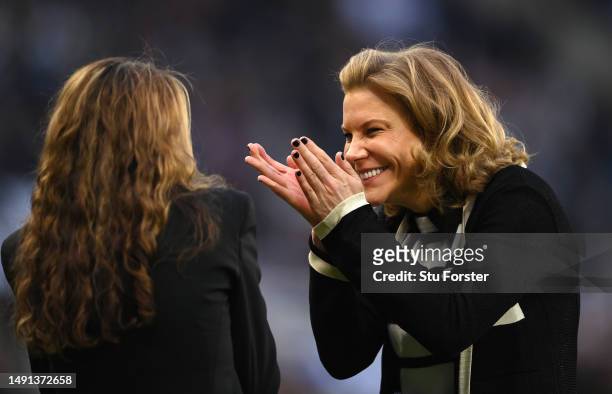 Newcastle Co-owner Amanda Staveley applauds at half time during the Premier League match between Newcastle United and Brighton & Hove Albion at St....