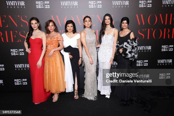 Razane Jammal, Fatima AlBanawi, Sarah Ali Khan, Shivani Pandya Maholtra, Tara Emad, Mila Al Zahrani attend the Red Sea International Film Festival's...