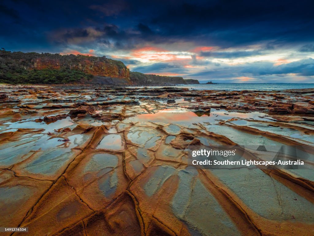 Shack bay on the Bunurong Bass Coastline, South Gippsland, Victoria, Australia.