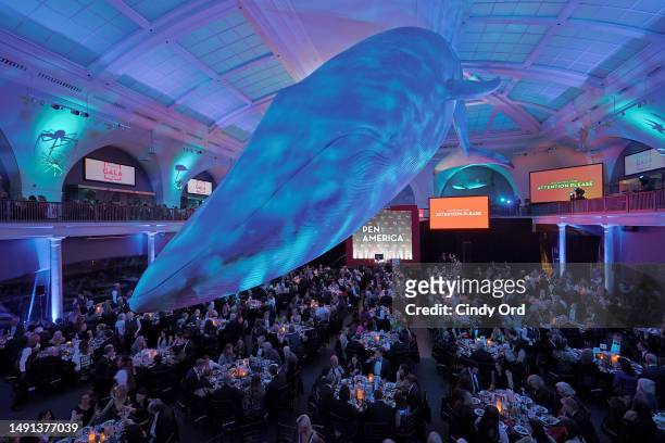 View of atmosphere during the 2023 PEN America Literary Gala at American Museum of Natural History on May 18, 2023 in New York City.