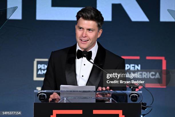 Colin Jost hosts the 2023 PEN America Literary Gala at American Museum of Natural History on May 18, 2023 in New York City.