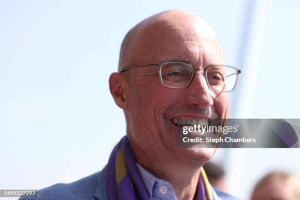 Kasey Keller, former Team USA goalkeeper, speaks during a press conference unveiling the Seattle FIFA World Cup 2026 brand and logo on the...