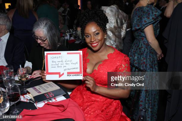 Chimamanda Ngozi Adichie attends the 2023 PEN America Literary Gala at American Museum of Natural History on May 18, 2023 in New York City.