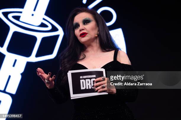 Alaska presents the DRO 40th Anniversary photocall at The Music Station Principe Pio on May 18, 2023 in Madrid, Spain.