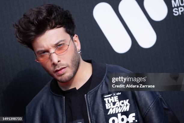 Blas Canto attends the DRO 40th Anniversary photocall at The Music Station Principe Pio on May 18, 2023 in Madrid, Spain.