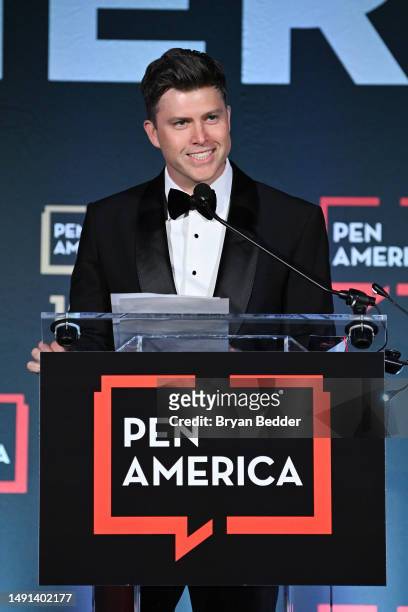 Colin Jost hosts the 2023 PEN America Literary Gala at American Museum of Natural History on May 18, 2023 in New York City.