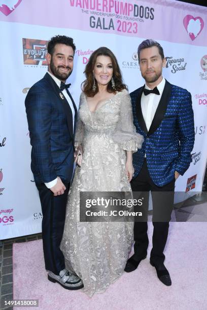 Michael Turchin, Lisa Vanderpump and Lance Bass attend the 5th Annual Vanderpump Dog Foundation Gala at The Maybourne Beverly Hills on May 18, 2023...