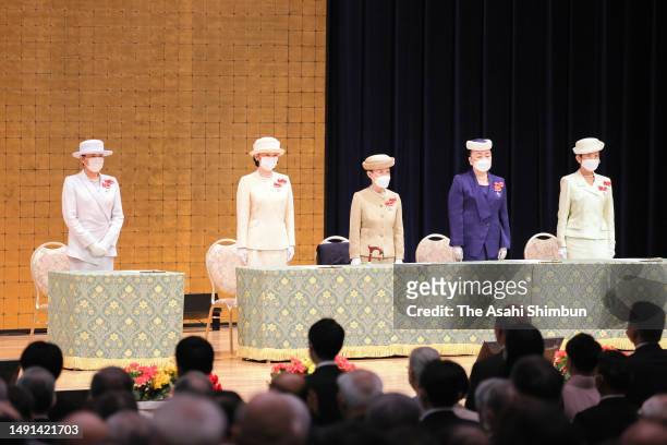 Empress Masako, Crown Princess Kiko of Akishino, Princess Hanako of Hitachi, Princess Nobuko of Mikasa and Princess Hisako of Takamado attend the...