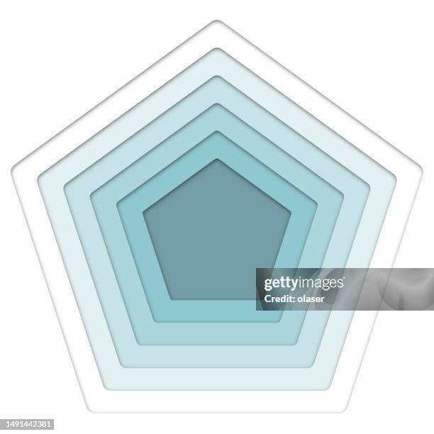 cut out paper pentagon background - pentagon stock illustrations