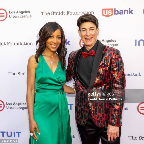 Shaun Robinson and BJ Korros attend Los Angeles Urban League's Whitney M Young, Jr. Awards Dinner on May 18, 2023 in Beverly Hills, California.
