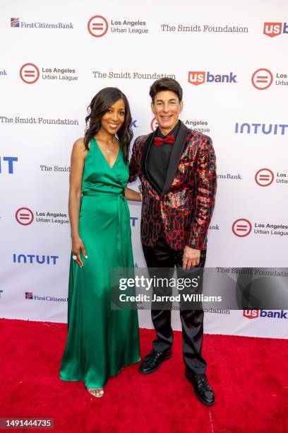 Shaun Robinson and BJ Korros attend Los Angeles Urban League's Whitney M Young, Jr. Awards Dinner on May 18, 2023 in Beverly Hills, California.