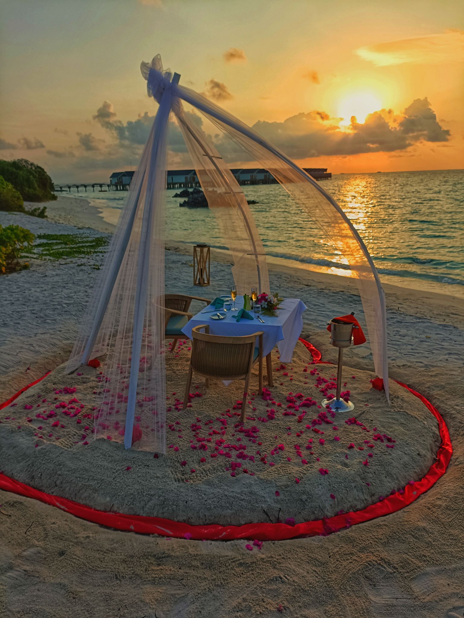 romantic dinner setup