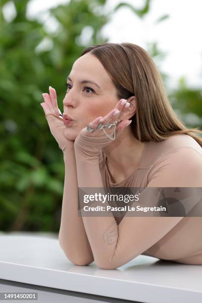 Director Monia Chokri attends the "Simple Comme Sylvain " photocall at the 76th annual Cannes film festival at Palais des Festivals on May 19, 2023...