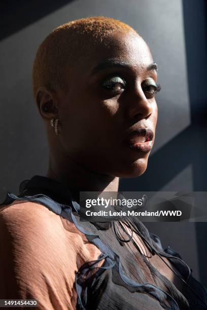 New York, NY Portrait of Lashana Lynch photographed by Lexie Moreland for WWD on September 15, 2022 in New York, New York.