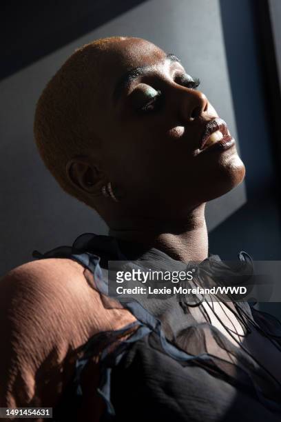 New York, NY Portrait of Lashana Lynch photographed by Lexie Moreland for WWD on September 15, 2022 in New York, New York.