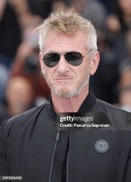 Sean Penn attends the "Black Flies" photocall at the 76th annual Cannes film festival at Palais des Festivals on May 19, 2023 in Cannes, France.