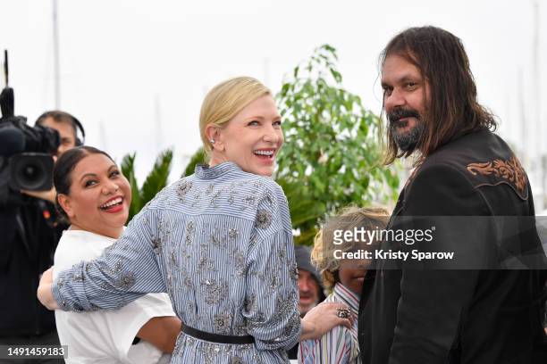 Deborah Mailman, Aswan Reid, Cate Blanchett and Director Warwick Thornton attend the "The New Boy" photocall at the 76th annual Cannes film festival...