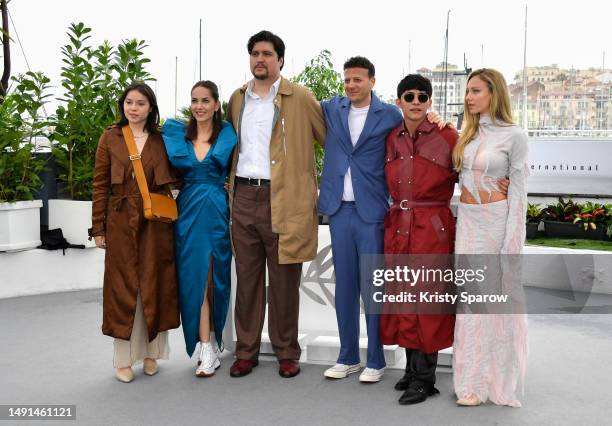 María Fernanda Osio, Bárbara Mori, Fernando Bonilla, Amat Escalante, Juan Daniel Garcia and Ester Expósito attend "The New Boy" photocall at the 76th...