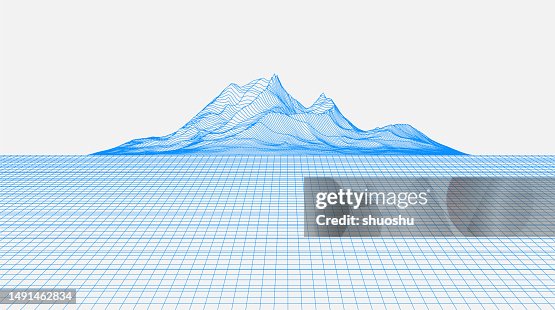 Abstract mountain line wireframe cyber scene pattern background Abstract mountain line wireframe cyber scene pattern background