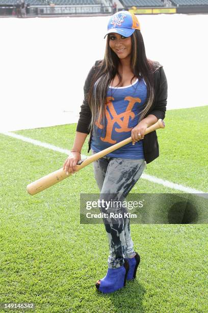 Nicole "Snooki" Polizzi visits Citi Field on July 23, 2012 in the Queens borough of New York City.