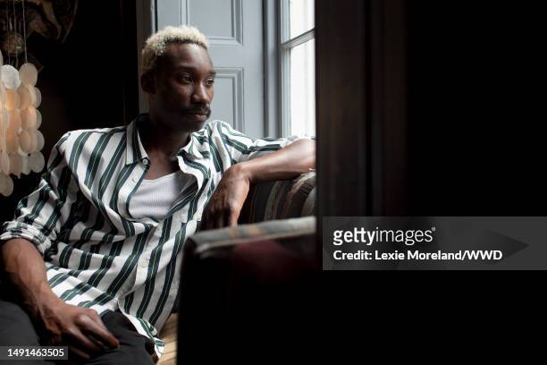 Portrait of Nathan Stewart-Jarrett photographed by Lexie Moreland for WWD on May 18, 2018 in New York, New York.