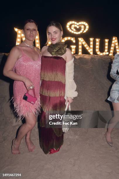 Jaydena De Martel and Daria Karulinq attendLe Baron party during the 76th annual Cannes film festival at Plage Magnum on May 18, 2023 in Cannes,...