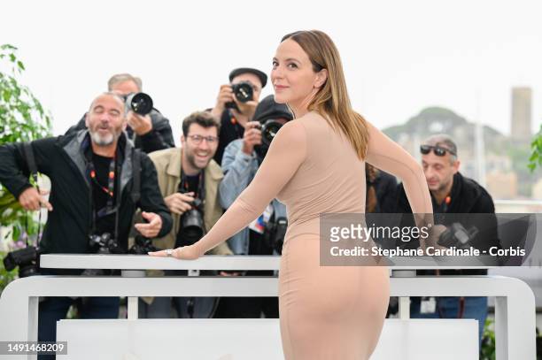 Director Monia Chokri attends the "Simple Comme Sylvain " photocall at the 76th annual Cannes film festival at Palais des Festivals on May 19, 2023...