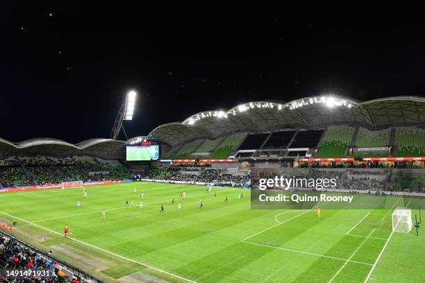 General view during the second leg of the A-League Men's Semi Final between Melbourne City and Sydney FC at AAMI Park, on May 19 in Melbourne,...