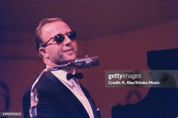 George Shearing plays the piano, location unknown, circa 1970s