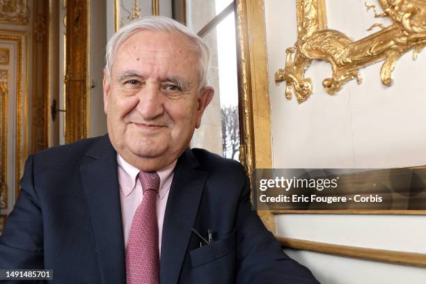 Politician Jean-Pierre Raffarin poses during a portrait session in Paris, France on .