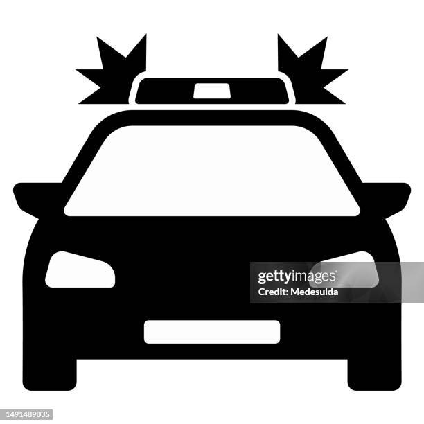 vector police car - police car stock illustrations