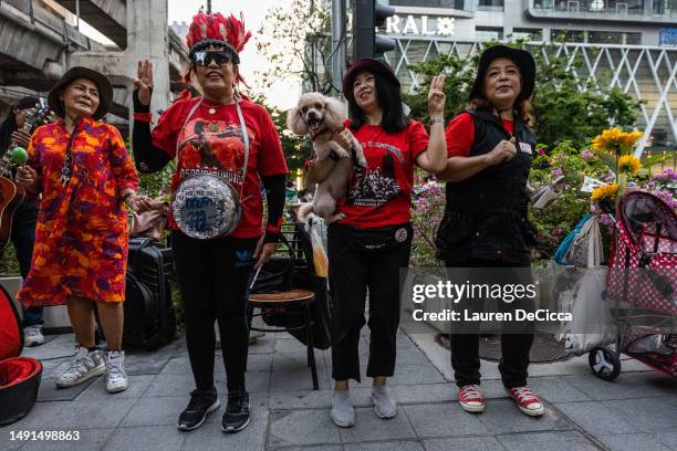 Red Shirt protesters attend a ceremony honoring those who were killed in the 2010 military crackdown on May 19, 2023 in Bangkok, Thailand. Thailand's...