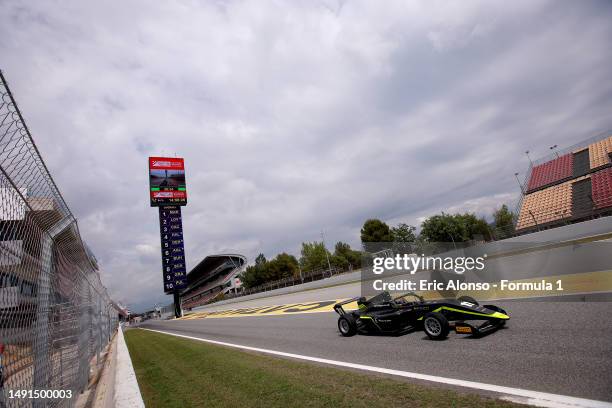 Jessica Edgar of Great Britain and Rodin Carlin drives on track during practice for the F1 Academy Series Round 3:Barcelona at Circuit de...